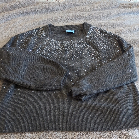CeCe Sweaters - CeCe Charcoal Sequin Women's Sweater